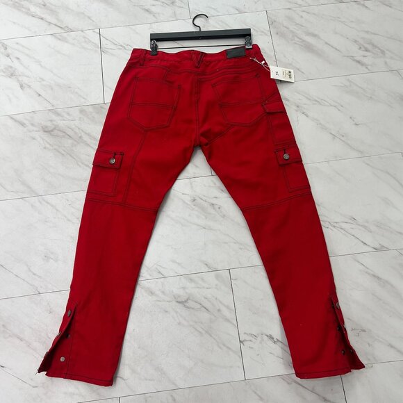 AKINGS Kyle Snap Cargo Pants (Red - Size 36) - Picture 2 of 7